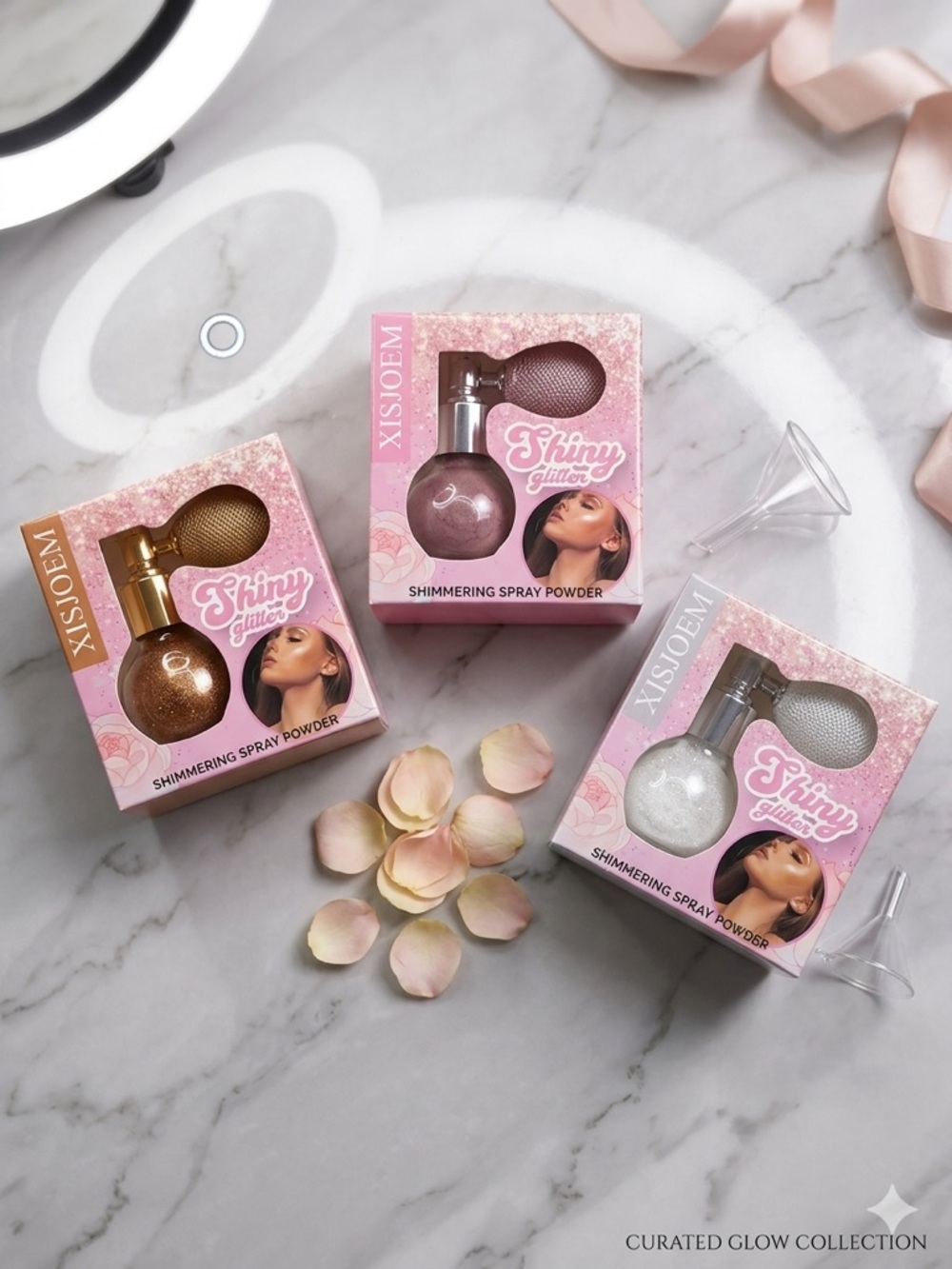 XISJOEM Shimmering Body Powder Spray - Choose Color